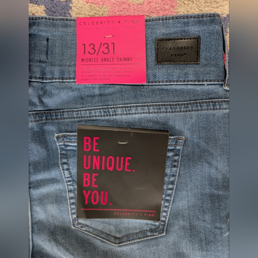 Celebrity Pink Mid Rise Ankle Skinny Jeans - Mid Wash - Women's Size 13/31